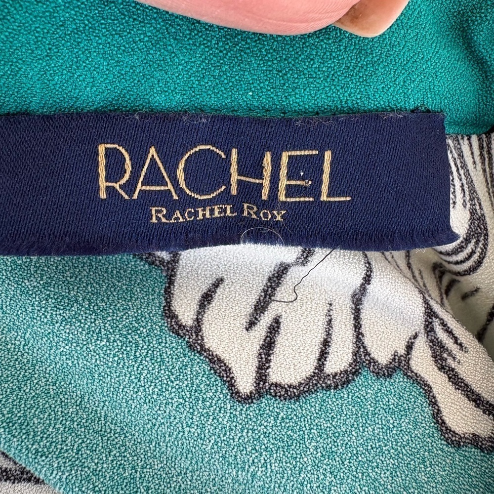 Rachel Roy women’s floral green button down long sleeve top size small preloved - Picture 5 of 7